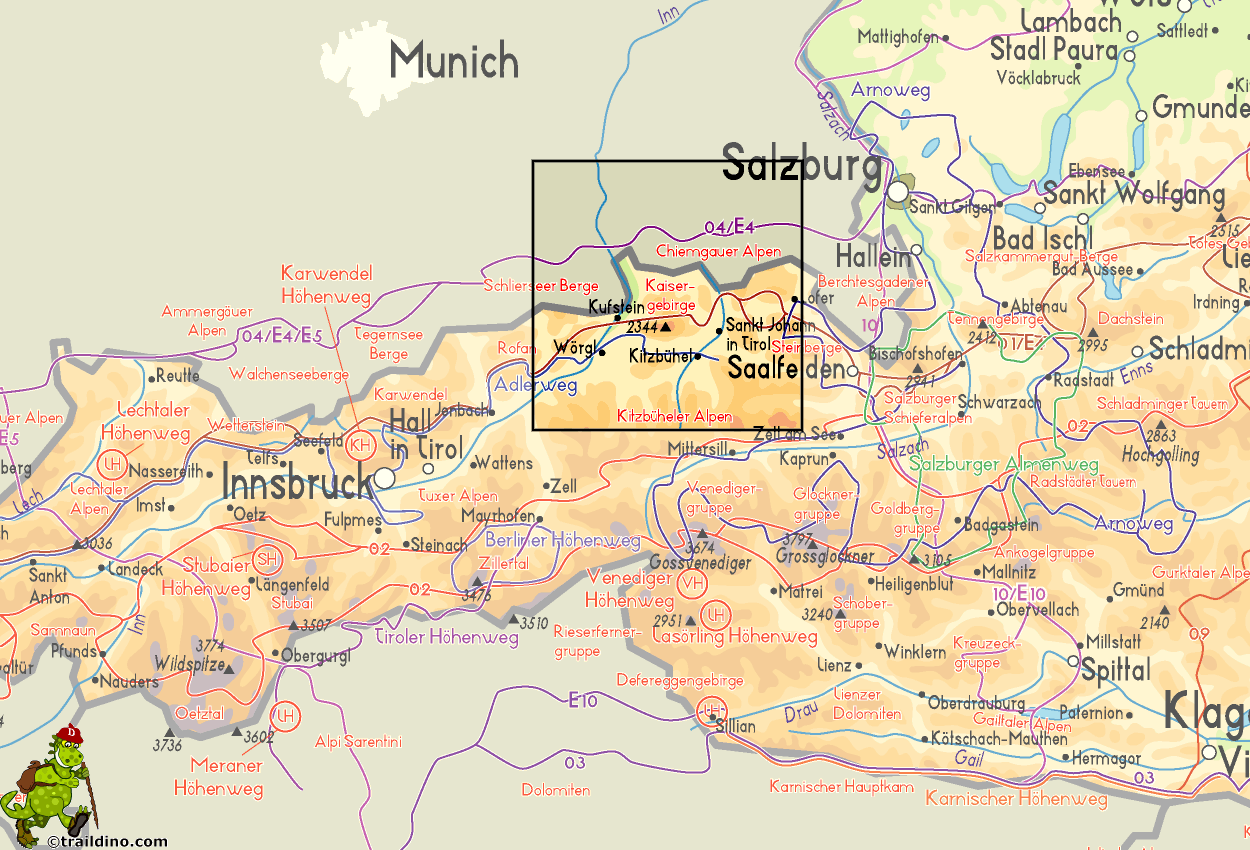 Map Kaisergebirge