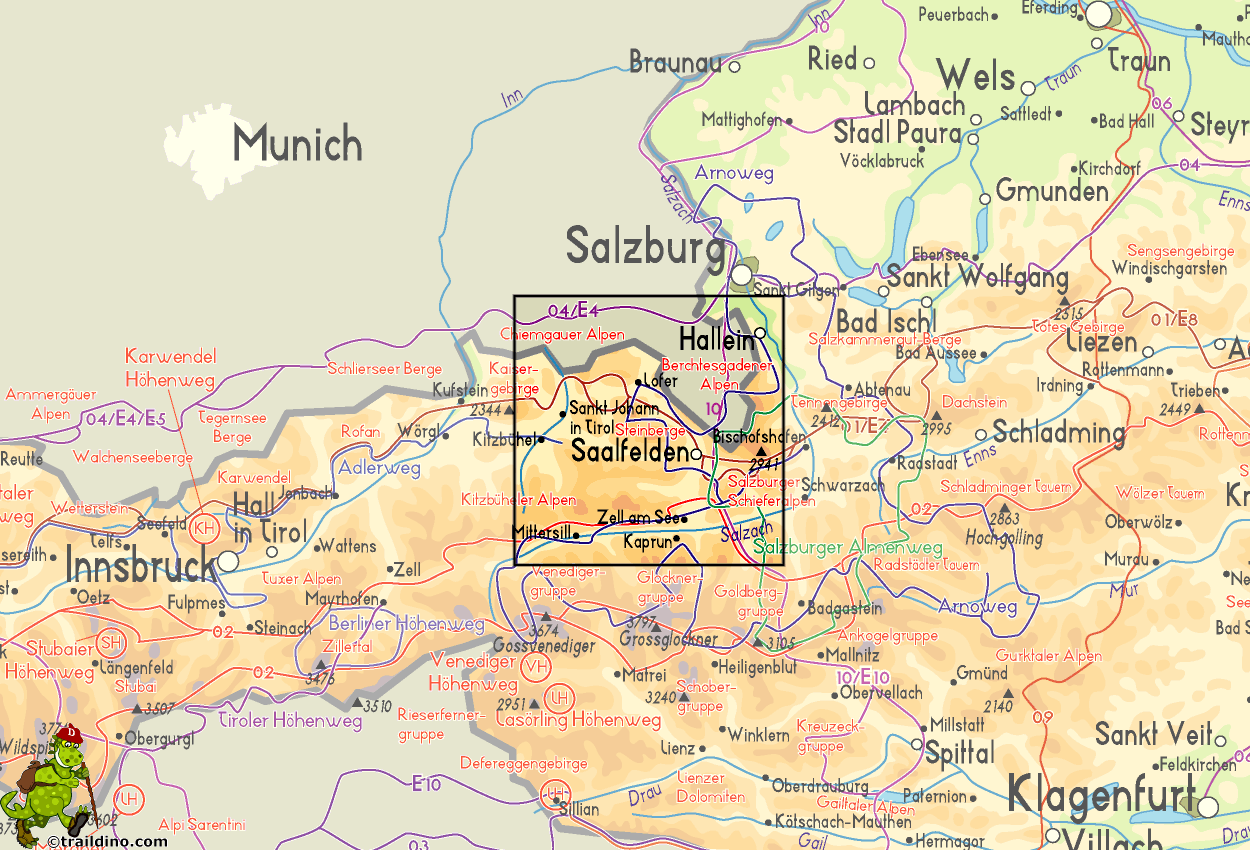 Map Leoganger Steinberge
