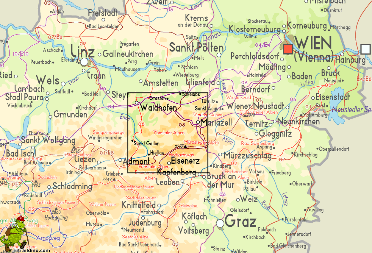 Map Ybbstaler Alpen