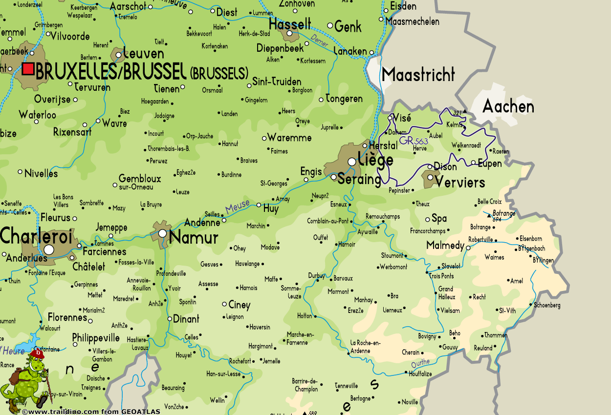 Hiking map Belgium GR563