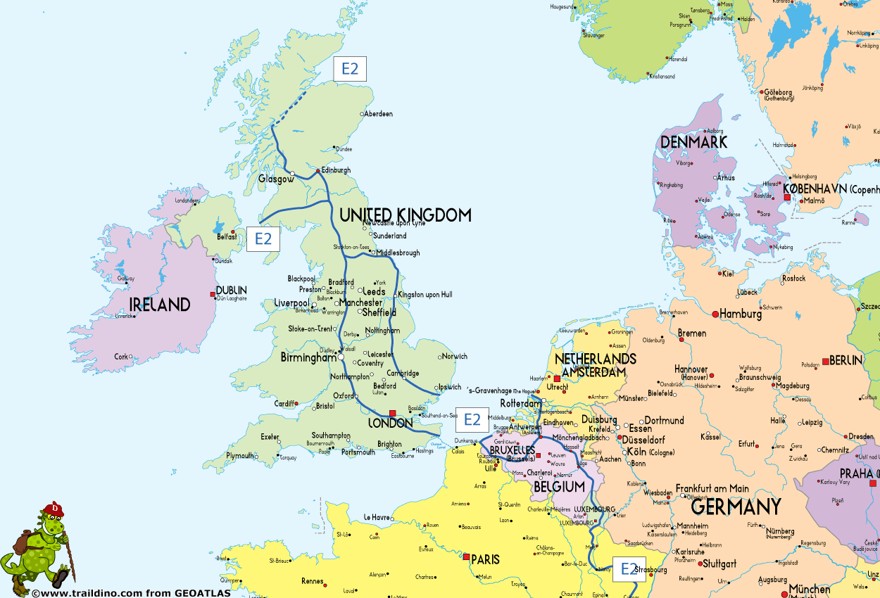 Map European Long Distance Trail E2