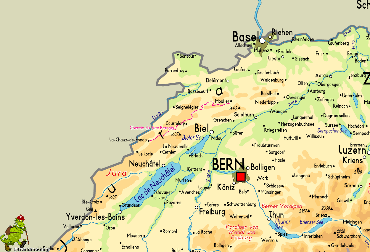 Map Chemin du Jura Bernois