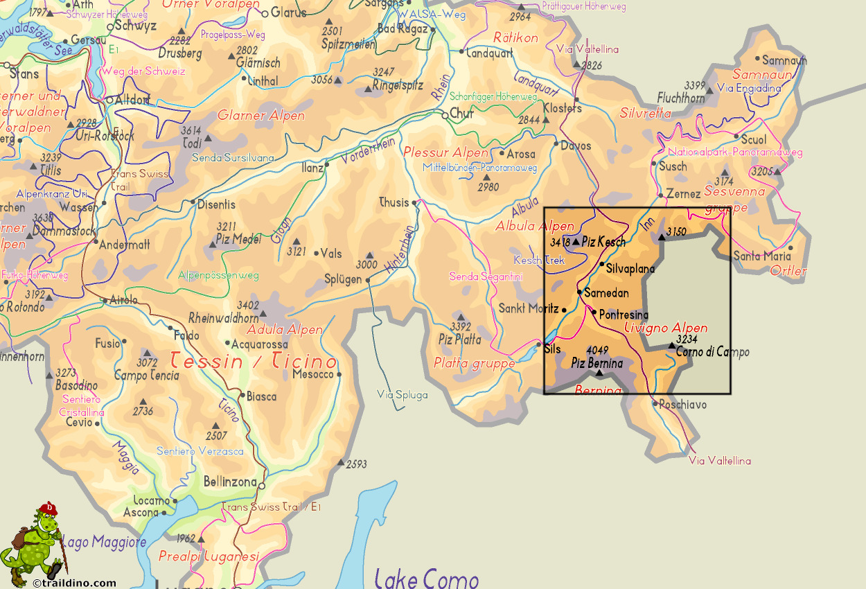 Map Livigno Alpen