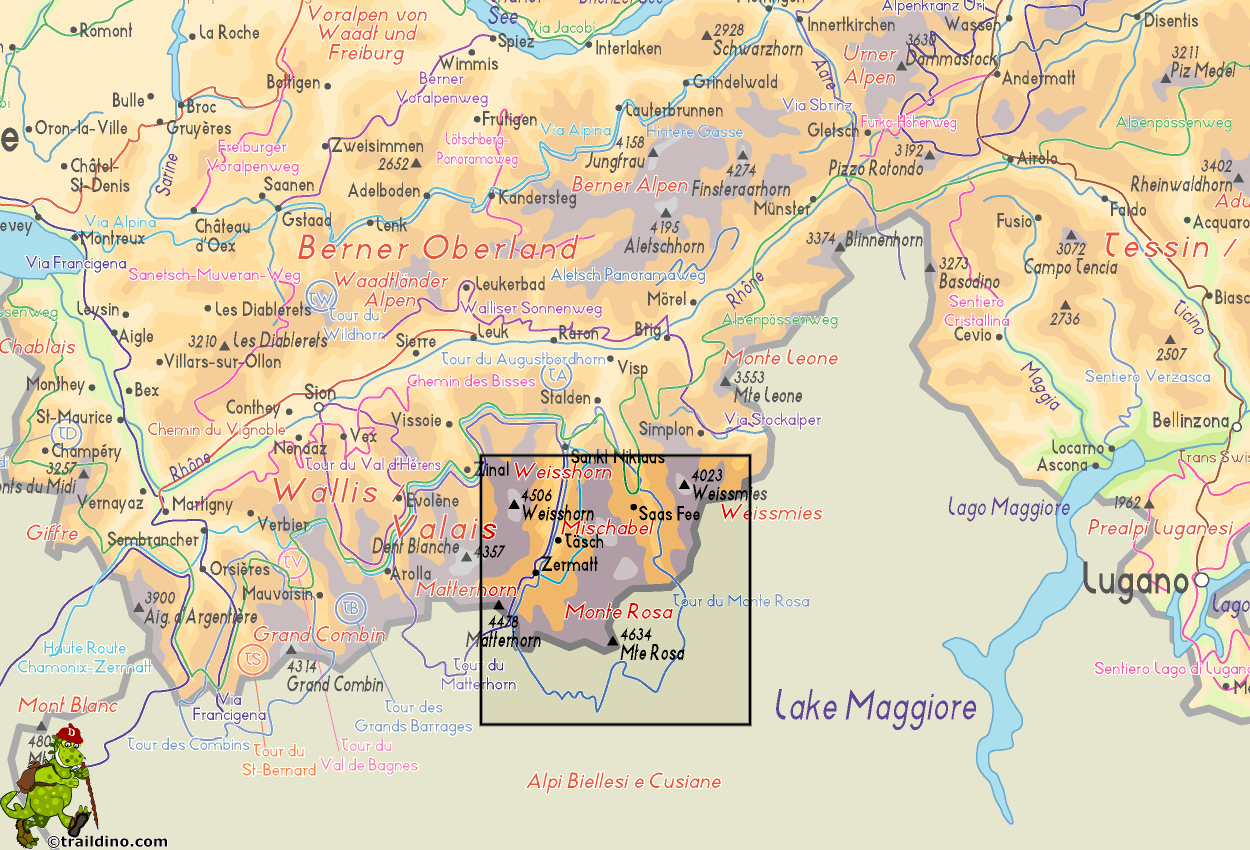 Map Monte Rosa