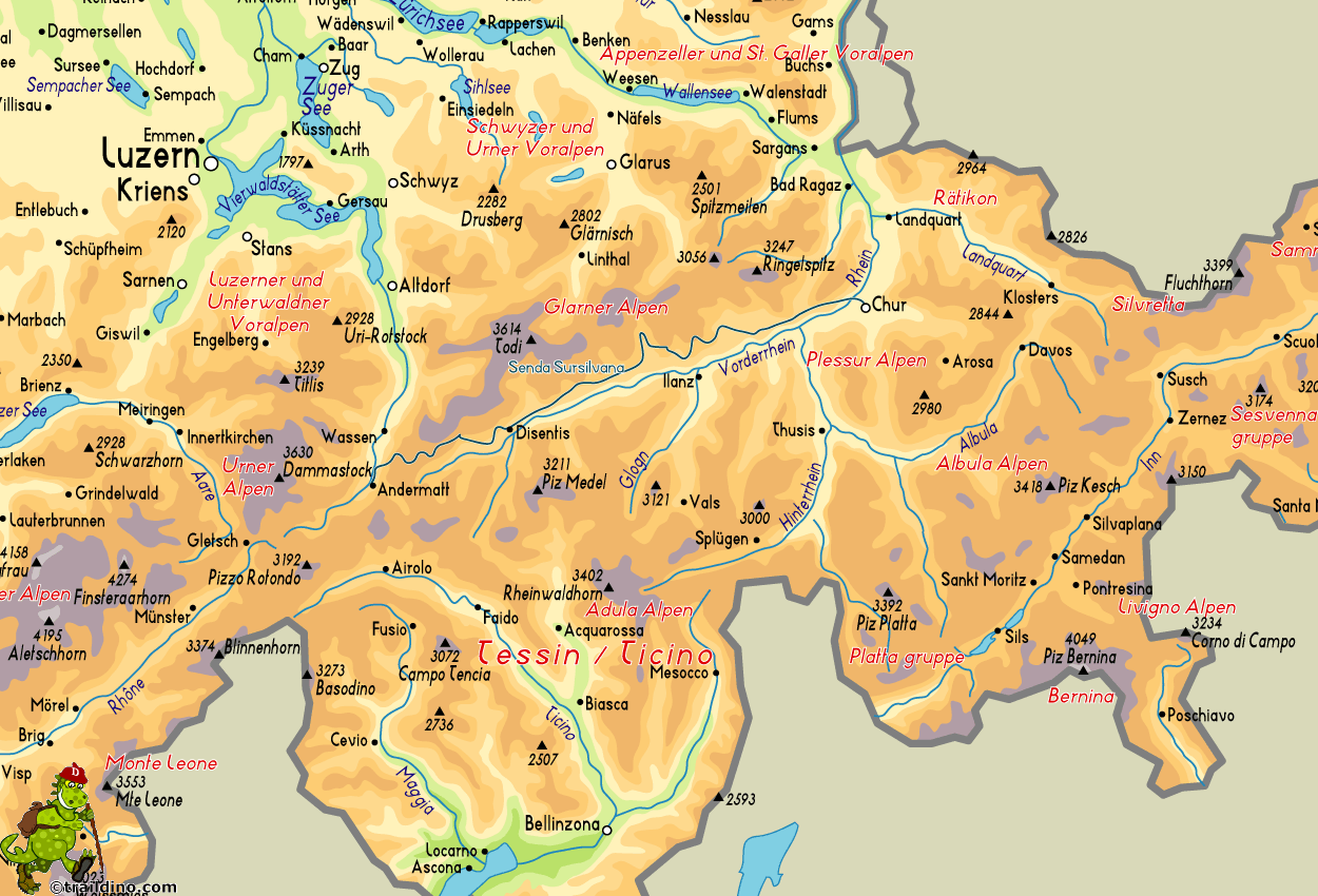 Map Senda Sursilvana