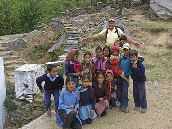Fred Triep with Indian School Class